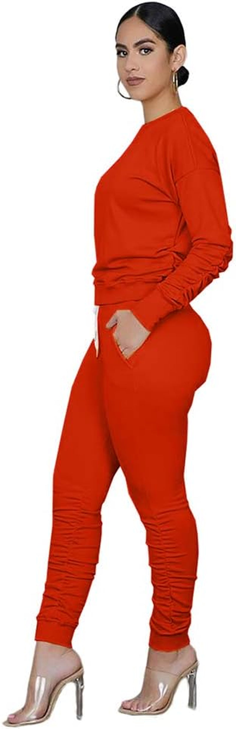 Women'S Two Piece Outfit Joggers Sets Lounge Sweatsuit Tracksuit Sweatpants Sets with Pocket